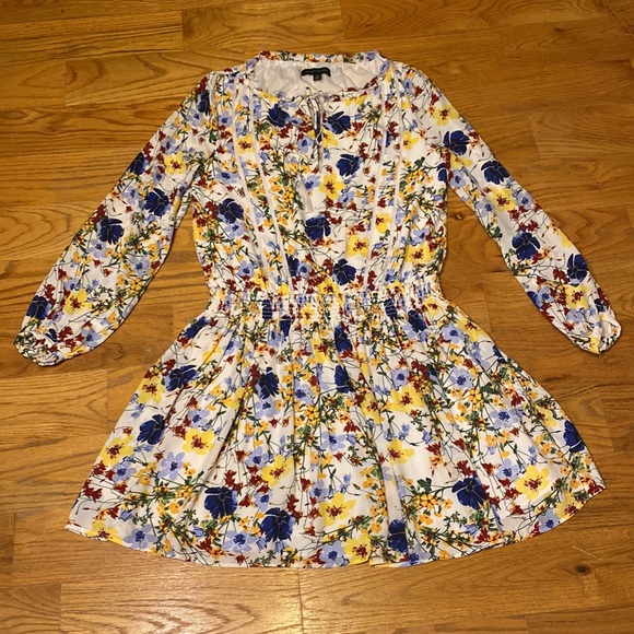 Banana Republic Multicolored XS Tie Waisted Floral Dress - Picture 4 of 12